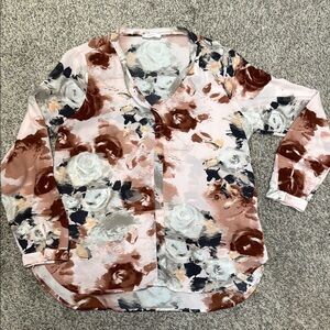 Women’s Floral Button-Up Blouse